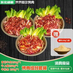 齐齐哈尔烤肉 750g 尝鲜套餐 3包250g装 顺丰包邮 送蘸料100g