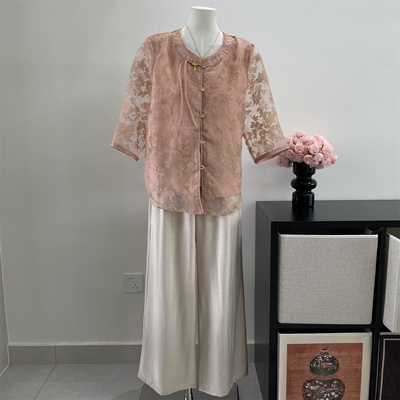 2025新款妈妈夏装国风两件套