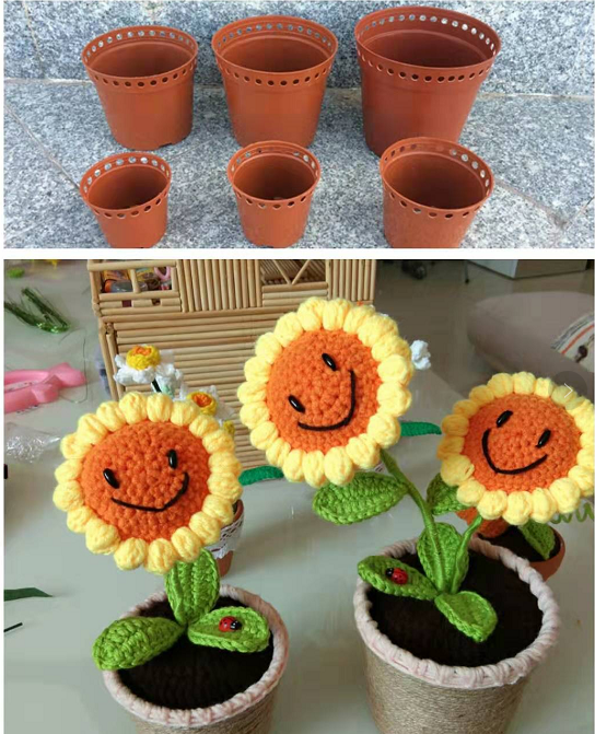 纯手工塑料钩针毛线盆栽打孔专用花盆手工毛线打孔花盆编织花盆在类目 家居饰品, 花瓶/花器/仿真花/仿真饰品, 花器/花瓶, 花盆中 - 来自Buy2taobao.com提供专业的淘宝代购服务