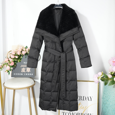 2025冬编织水貂毛领鹅绒羽绒服