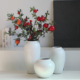 景德镇陶瓷白色花瓶轻奢现代简约客厅插花水培干花摆件台面花瓶