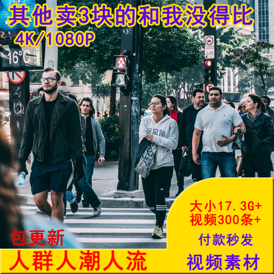 高清实拍街道人群短视频素材拥挤的人潮地铁火车站人群斑马线人流
