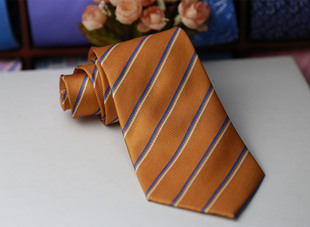 日本FORMAL外贸原单100%真丝男正装 商务领带黄色桑蚕丝印花暗纹