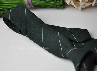 法国大牌外贸原单 棉领带 男商务正装领带墨绿色斜纹酒会婚礼