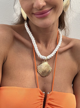 欧美跨境时尚个性夸张贝壳项链