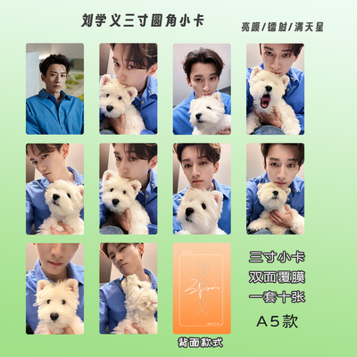 刘学义小卡双面覆膜圆角高清3寸专辑周边自印lomo卡生日礼物定制