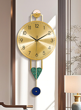 新中式创意时钟挂钟摆件现代轻奢客厅卧室餐厅酒店民宿软装饰品