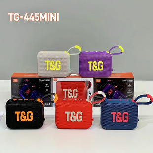新款TG445MINI跨境蓝牙音箱LED炫彩灯光户外便携插卡TWS礼品音响