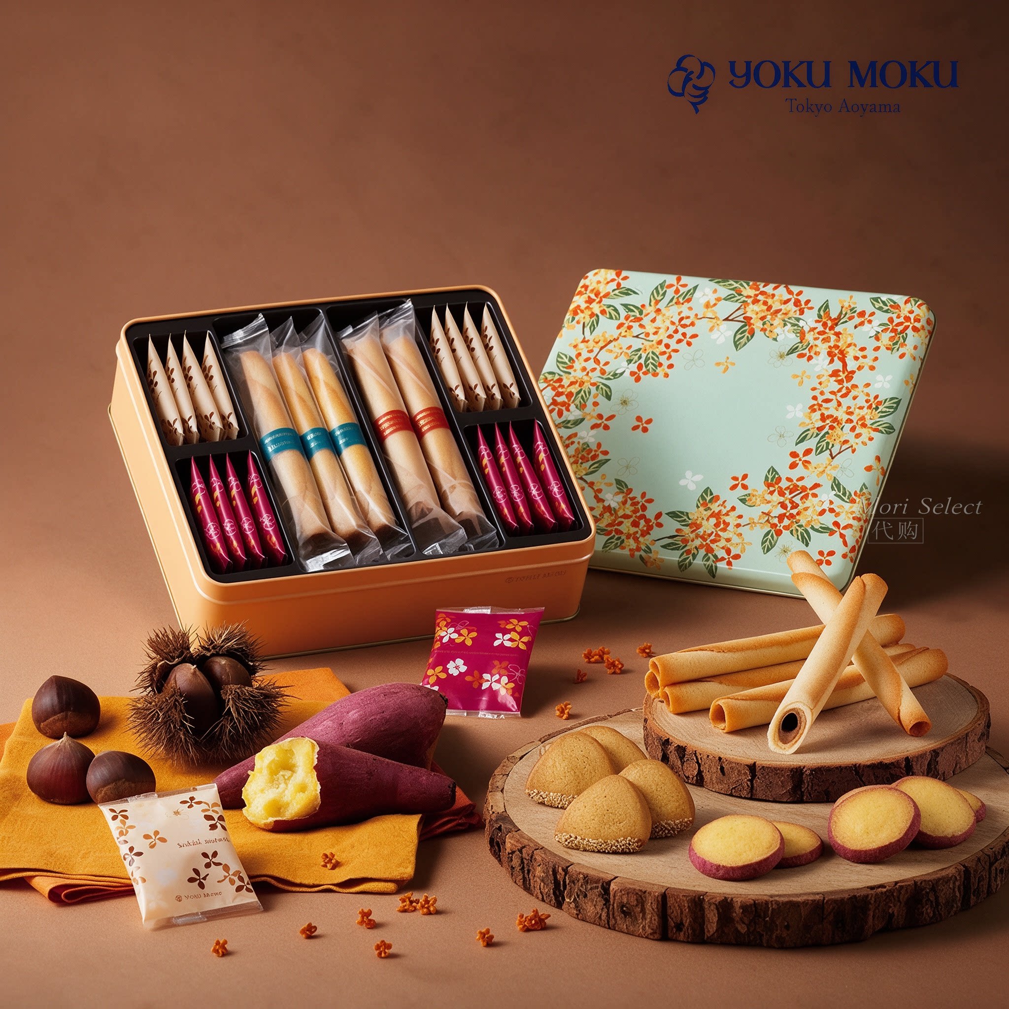 日本YOKUMOKU黄油雪茄蛋卷曲奇巧克力饼干季节限定礼盒进口
