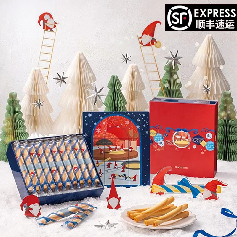 圣诞新品现货日本北海道YOKUMOKU手工黄油雪茄蛋卷饼干伴手礼盒