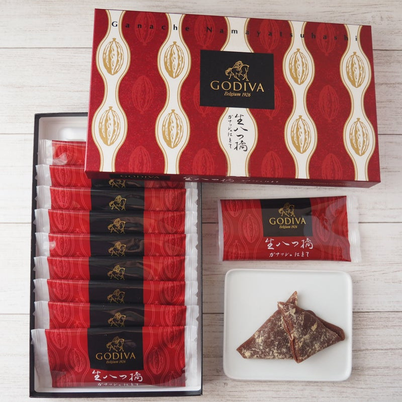现货推荐日本关西限定GODIVA歌帝梵巧克力可可味生八桥点心礼盒