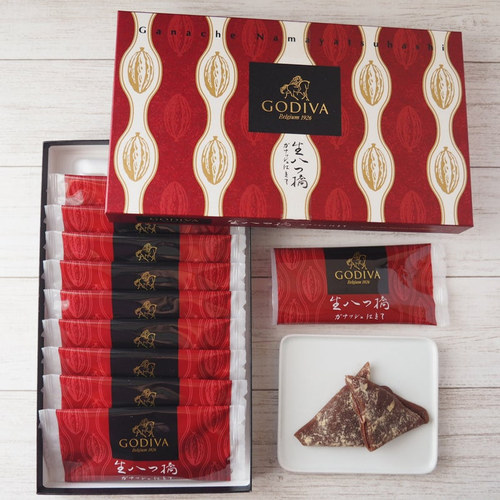 现货速发日本关西限定GODIVA歌帝梵巧克力可可味生八桥点心礼盒