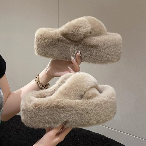 增高秋冬居家厚底7cm棉拖鞋子