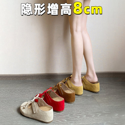 8cm内增高包头拖女夏厚底勃肯