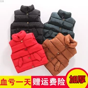 Mùa xuân và mùa thu Mùa đông Trẻ em xuống Áo vest cotton Mặc bé gái Áo khoác đại dương Bé trai nhỏ dày Áo bông - Áo ghi lê