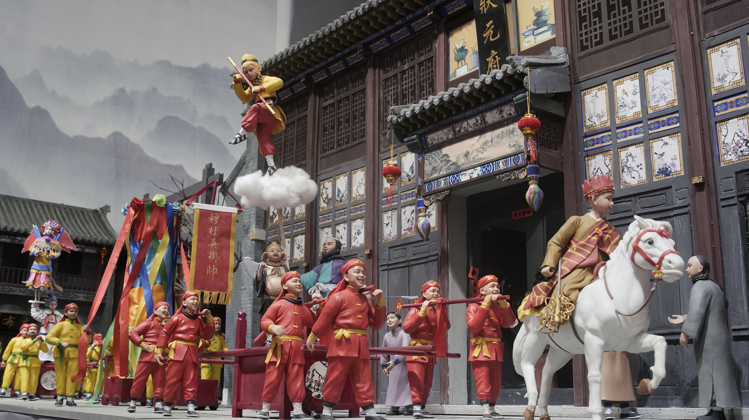 博物馆泥人场景复原微缩彩塑软陶人物微景观彩绘雕塑定制