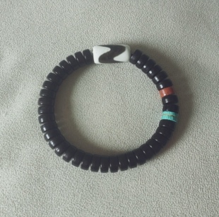 160～原色正圆顶药片椰蒂文玩虎牙天珠绿松南红手串