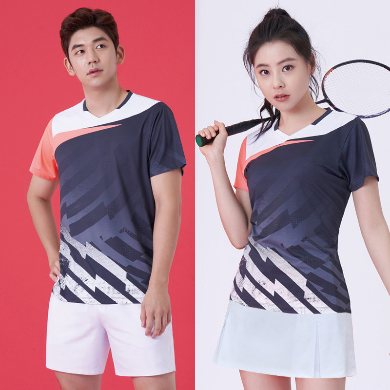 羽毛球服男女短袖套装yy排球比赛运动队服定制印字