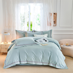 小绵羊糯糯棉绣花四件套磨毛加厚保暖套件被套床单床品家用高品质