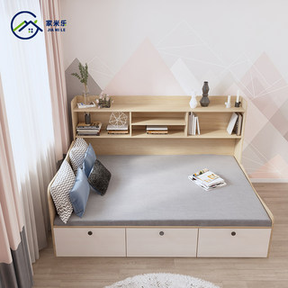小户型北欧儿童床衣柜床榻榻米储物一体 经济型1.2米单人床设计