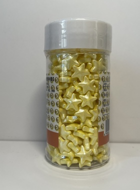 黄色星星85克瓶装 diy烘焙原料糕点装饰生日蛋糕奶油装裱花彩糖珠