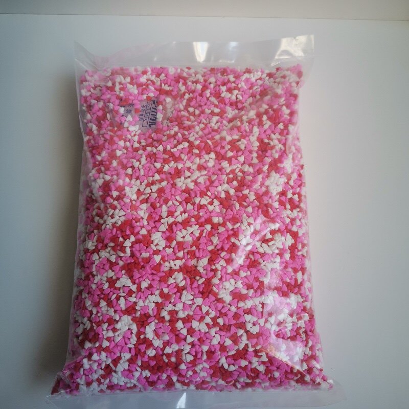 迷你小爱心500g粉红白烘焙原料蛋糕装饰雪糕彩糖六一情人节彩糖珠