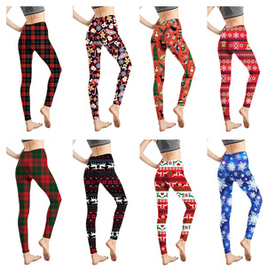 leggings撞色拼接印花打底裤 Contrast printed color patchwork