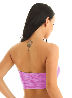 Bra PU Bright Leather Tank Top Solid抹胸PU亮皮背心纯色短款女