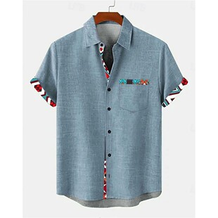 拼接单排扣短袖Splicing single bstd lapel short sleeved shirt