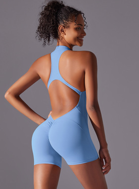 Beautiful back jumpsuit yoga fitness suit 无袖露背提臀健身服