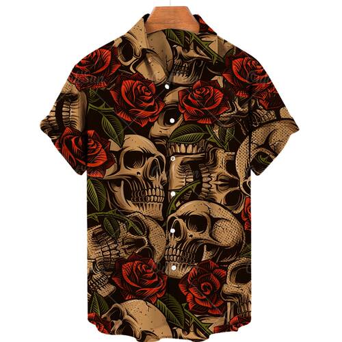 翻领印花系扣短袖T恤Flip collar printed short sleeved T-shirt