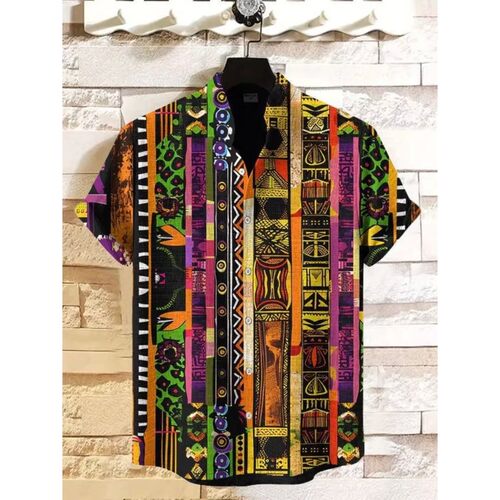 立领印花短袖T恤Stand up collar printed short sleeved T-shirt