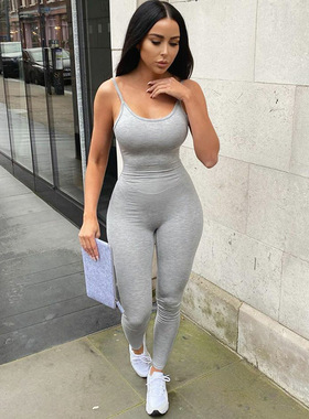 Low collar camisole yoga jumpsuit pants低领吊带瑜伽连体长裤