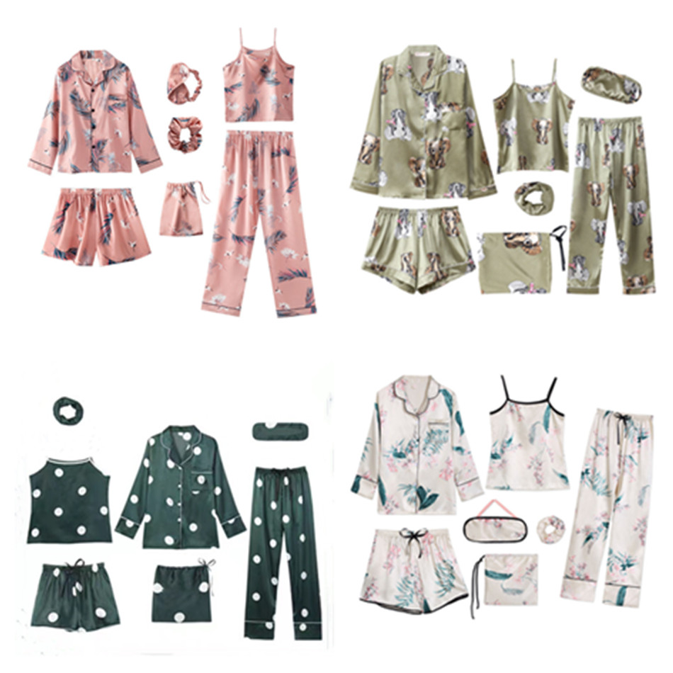 Women's suspender striped ice silk pajamas女吊带条纹冰丝睡衣