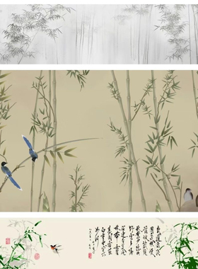 定制榻榻米和室纸福司马门纸章子纸章子纸图案山水中式祥竹子图案