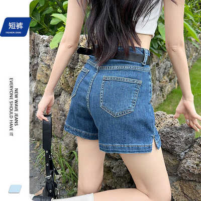 开叉复古牛仔短裤女夏薄2026新款