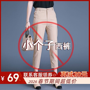 小个子八分裤女小脚西裤2025秋冬弹力大码胖mm烟管萝卜九分休闲裤