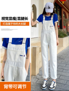 奶系网红牛仔背带裤女学生2025年夏秋薄款宽松高腰阔腿连体减龄裤