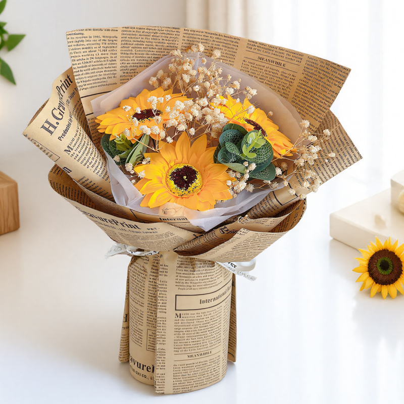 向日葵小花束送朋友生日花束