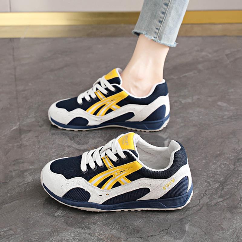 女鞋2025新款秋季网面休闲运动鞋平底覆古德训鞋不累脚防滑鞋子女