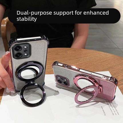 适用OPPOReno14手机壳Reno13镜子支架12Pro全包透明11电镀四角防摔10女款reno9高级8轻奢7小清新reno6保护套