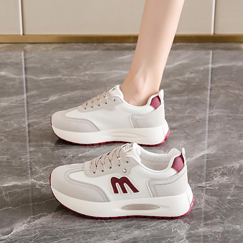 女鞋2025新款秋季厚底增高鞋减震防滑老爹鞋轻便显脚小休闲运动鞋