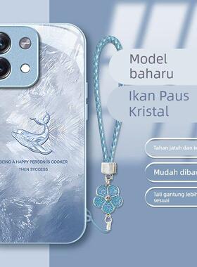 水晶鲸鱼适用红米note13手机壳14ProPlus新女款12turbo高级感带挂绳11TPro全包防摔note10个性创意时尚爆款