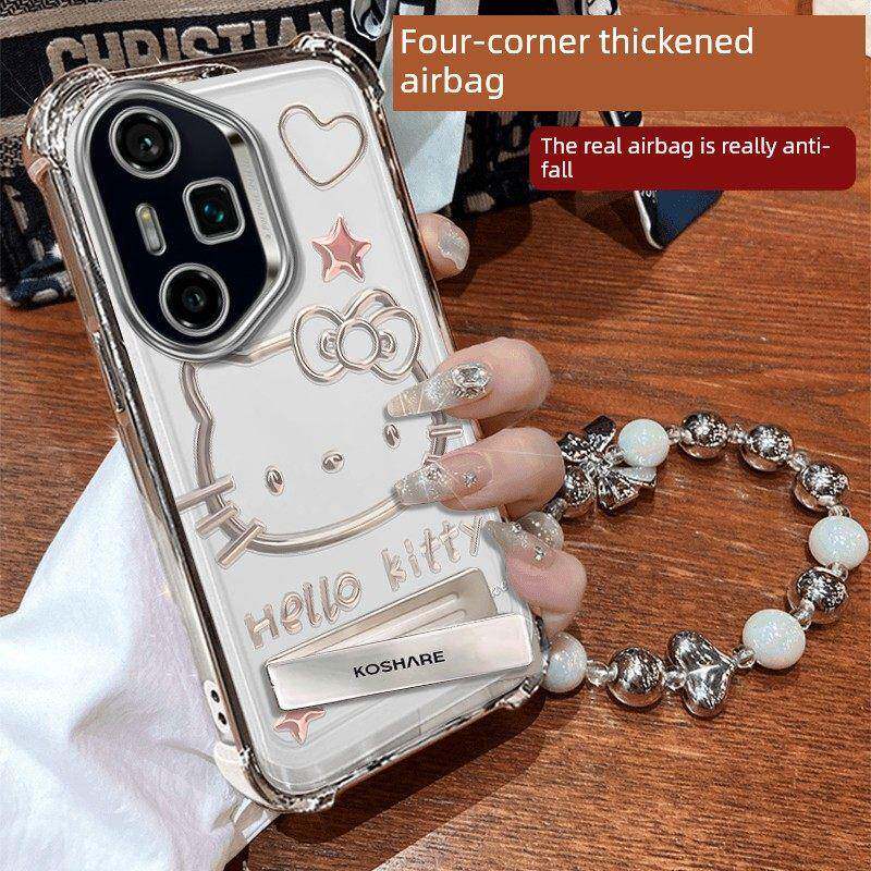 适用于荣耀300Ultra手机壳400Pro心Kt猫200可爱卡通风格100女性新款荣耀华为一条龙90全包80硅胶70电镀四角防