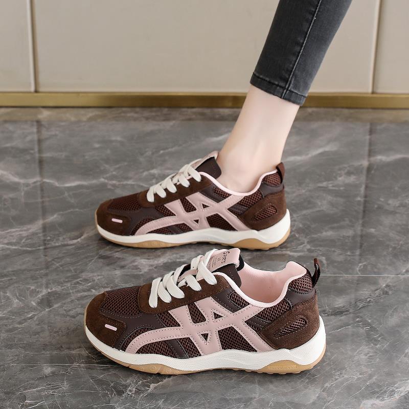 运动鞋女款2025新款秋季网面覆古百搭低帮德训鞋软底不累脚休闲鞋