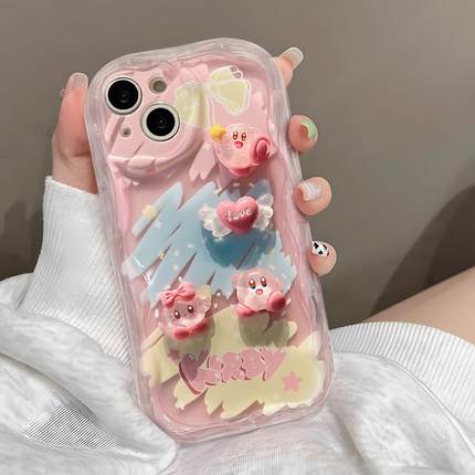 星之卡比立体公仔适用OPPOReno10手机壳reno9pro+保护套reno8/7se新款0ppo女k11x卡通findx6可爱a1pro防摔a58