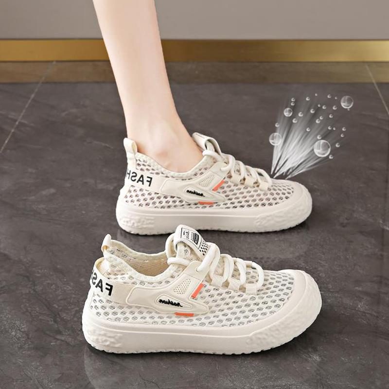 透气不闷脚运动鞋女2025新款夏季网面网眼镂空休闲鞋软底防滑网鞋