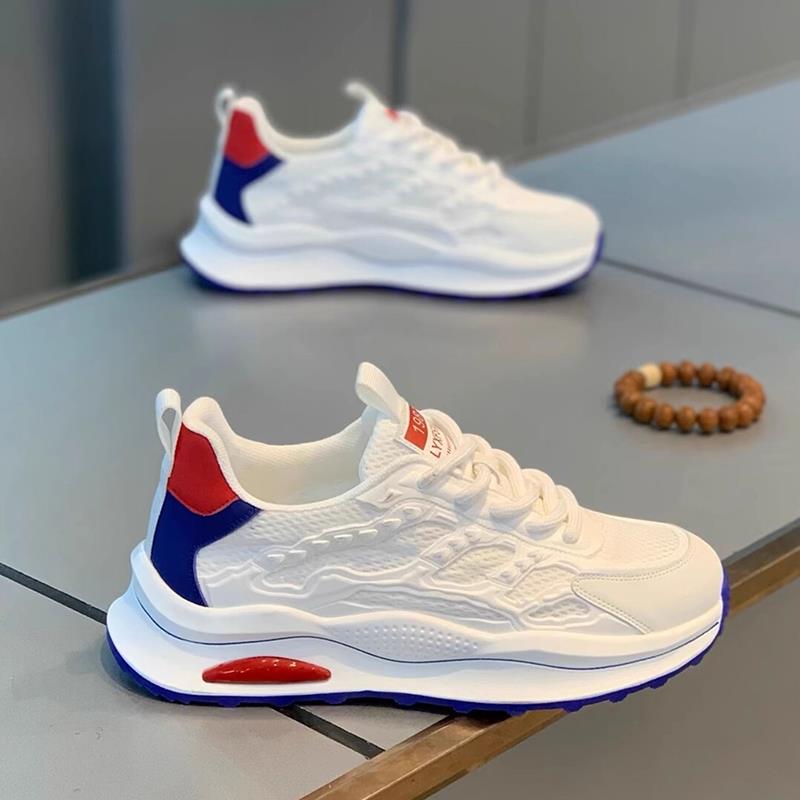 潮牌男鞋夏季网面轻便跑鞋百搭软底防臭休闲运动白鞋潮鞋增高秋季