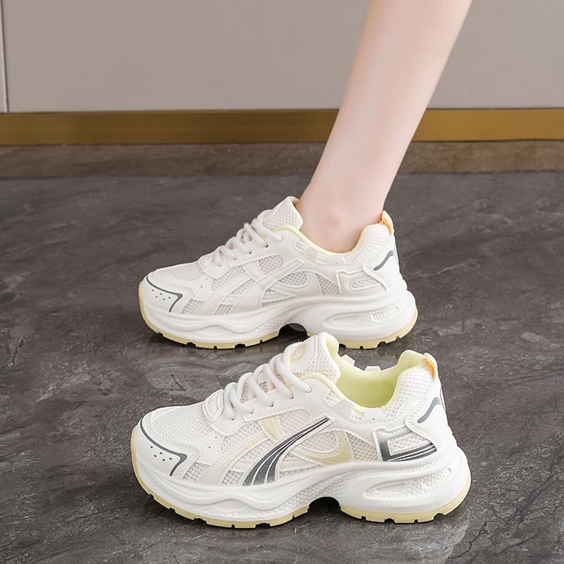 女鞋2025新款秋季厚底增高老爹鞋轻便防滑运动鞋巨好看百搭小白鞋