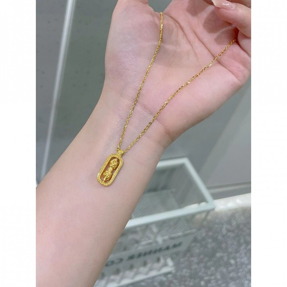 复古杵套链黄金色可转动女精致时